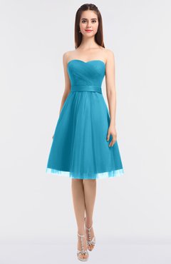 ColsBM Olivia River Blue Princess A-line Strapless Knee Length Bow Bridesmaid Dresses