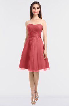 ColsBM Olivia Shell Pink Princess A-line Strapless Knee Length Bow Bridesmaid Dresses