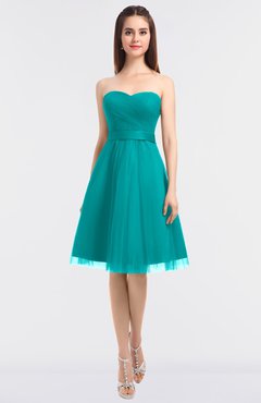 ColsBM Olivia Viridian Green Princess A-line Strapless Knee Length Bow Bridesmaid Dresses