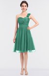 ColsBM Emelia Beryl Green Elegant A-line Sleeveless Zip up Knee Length Ruching Bridesmaid Dresses