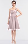 ColsBM Emelia Blush Elegant A-line Sleeveless Zip up Knee Length Ruching Bridesmaid Dresses