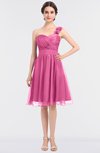 ColsBM Emelia Carnation Pink Elegant A-line Sleeveless Zip up Knee Length Ruching Bridesmaid Dresses