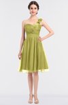 ColsBM Emelia Daffodil Elegant A-line Sleeveless Zip up Knee Length Ruching Bridesmaid Dresses