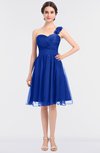 ColsBM Emelia Dazzling Blue Elegant A-line Sleeveless Zip up Knee Length Ruching Bridesmaid Dresses