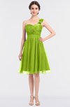 ColsBM Emelia Green Glow Elegant A-line Sleeveless Zip up Knee Length Ruching Bridesmaid Dresses