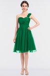 ColsBM Emelia Green Elegant A-line Sleeveless Zip up Knee Length Ruching Bridesmaid Dresses