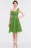 ColsBM Emelia Kiwi Green Elegant A-line Sleeveless Zip up Knee Length Ruching Bridesmaid Dresses