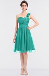 ColsBM Emelia Mint Green Elegant A-line Sleeveless Zip up Knee Length Ruching Bridesmaid Dresses