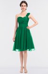 ColsBM Emelia Pepper Green Elegant A-line Sleeveless Zip up Knee Length Ruching Bridesmaid Dresses
