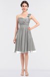 ColsBM Emelia Platinum Elegant A-line Sleeveless Zip up Knee Length Ruching Bridesmaid Dresses