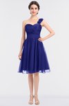 ColsBM Emelia Spectrum Blue Elegant A-line Sleeveless Zip up Knee Length Ruching Bridesmaid Dresses