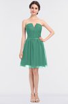 ColsBM Julissa Beryl Green Glamorous Strapless Sleeveless Zip up Knee Length Ruching Bridesmaid Dresses