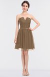 ColsBM Julissa Bronze Brown Glamorous Strapless Sleeveless Zip up Knee Length Ruching Bridesmaid Dresses