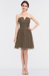 ColsBM Julissa Chocolate Brown Glamorous Strapless Sleeveless Zip up Knee Length Ruching Bridesmaid Dresses