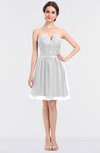 ColsBM Julissa Cloud White Glamorous Strapless Sleeveless Zip up Knee Length Ruching Bridesmaid Dresses