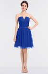 ColsBM Julissa Dazzling Blue Glamorous Strapless Sleeveless Zip up Knee Length Ruching Bridesmaid Dresses