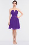 ColsBM Julissa Deep Lavender Glamorous Strapless Sleeveless Zip up Knee Length Ruching Bridesmaid Dresses