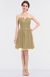 ColsBM Julissa Gold Glamorous Strapless Sleeveless Zip up Knee Length Ruching Bridesmaid Dresses