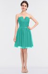 ColsBM Julissa Mint Green Glamorous Strapless Sleeveless Zip up Knee Length Ruching Bridesmaid Dresses