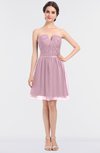 ColsBM Julissa Mist Pink Glamorous Strapless Sleeveless Zip up Knee Length Ruching Bridesmaid Dresses