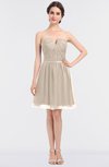 ColsBM Julissa Pastel Rose Tan Glamorous Strapless Sleeveless Zip up Knee Length Ruching Bridesmaid Dresses