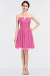 ColsBM Julissa Rose Pink Glamorous Strapless Sleeveless Zip up Knee Length Ruching Bridesmaid Dresses