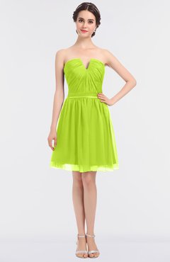 ColsBM Julissa Sharp Green Glamorous Strapless Sleeveless Zip up Knee Length Ruching Bridesmaid Dresses