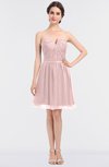 ColsBM Julissa Veiled Rose Glamorous Strapless Sleeveless Zip up Knee Length Ruching Bridesmaid Dresses