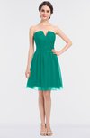 ColsBM Julissa Viridian Green Glamorous Strapless Sleeveless Zip up Knee Length Ruching Bridesmaid Dresses