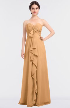 ColsBM Jemma Apricot Elegant A-line Strapless Sleeveless Ruching Bridesmaid Dresses