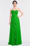 ColsBM Jemma Classic Green Elegant A-line Strapless Sleeveless Ruching Bridesmaid Dresses