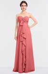 ColsBM Jemma Coral Elegant A-line Strapless Sleeveless Ruching Bridesmaid Dresses