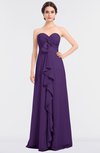 ColsBM Jemma Dark Purple Elegant A-line Strapless Sleeveless Ruching Bridesmaid Dresses