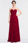 ColsBM Jemma Dark Red Elegant A-line Strapless Sleeveless Ruching Bridesmaid Dresses