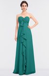 ColsBM Jemma Emerald Green Elegant A-line Strapless Sleeveless Ruching Bridesmaid Dresses