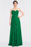 ColsBM Jemma Green Elegant A-line Strapless Sleeveless Ruching Bridesmaid Dresses