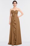 ColsBM Jemma Light Brown Elegant A-line Strapless Sleeveless Ruching Bridesmaid Dresses
