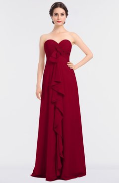 ColsBM Jemma Maroon Elegant A-line Strapless Sleeveless Ruching Bridesmaid Dresses