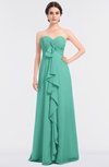 ColsBM Jemma Mint Green Elegant A-line Strapless Sleeveless Ruching Bridesmaid Dresses