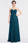 ColsBM Jemma Moroccan Blue Elegant A-line Strapless Sleeveless Ruching Bridesmaid Dresses