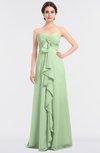 ColsBM Jemma Pale Green Elegant A-line Strapless Sleeveless Ruching Bridesmaid Dresses