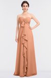 ColsBM Jemma Salmon Elegant A-line Strapless Sleeveless Ruching Bridesmaid Dresses