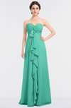 ColsBM Jemma Seafoam Green Elegant A-line Strapless Sleeveless Ruching Bridesmaid Dresses