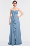 ColsBM Jemma Sky Blue Elegant A-line Strapless Sleeveless Ruching Bridesmaid Dresses