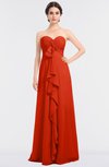 ColsBM Jemma Tangerine Tango Elegant A-line Strapless Sleeveless Ruching Bridesmaid Dresses