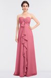 ColsBM Jemma Watermelon Elegant A-line Strapless Sleeveless Ruching Bridesmaid Dresses