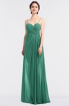 ColsBM Tayler Beryl Green Elegant A-line Spaghetti Sleeveless Zip up Bridesmaid Dresses