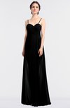 ColsBM Tayler Black Elegant A-line Spaghetti Sleeveless Zip up Bridesmaid Dresses