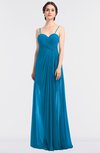 ColsBM Tayler Cornflower Blue Elegant A-line Spaghetti Sleeveless Zip up Bridesmaid Dresses