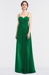 ColsBM Tayler Green Elegant A-line Spaghetti Sleeveless Zip up Bridesmaid Dresses